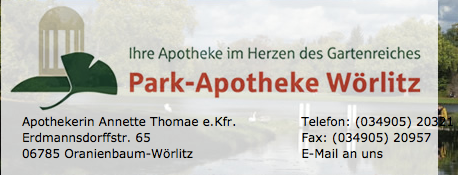 Danke an die Parkapotheke Wörlitz!